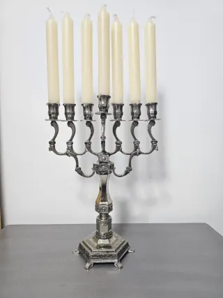 Candelabro hebreo 7 brazos plata