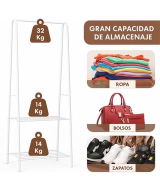 Appendiabiti Burro con Scarpiera e Scaffale Multiuso