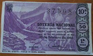 Lotería Nacional 15 Febrero 1965