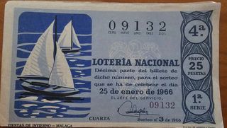 Lotería Nacional 25 Pesetas 1966