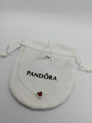 Colgante Pandora Corazón Rojo y Plata