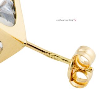 pendientes oro 18k con piedra con circonita