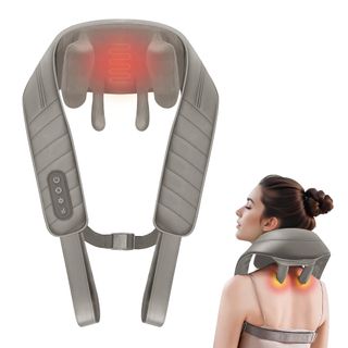 Snailax Masajeador Cervical y Espalda con Calor, Cojín de Masaje Shiatsu, masajeador de espalda Shiatsu, Masaje eléctrico de cuello/Cervical/hombros, regalos mamá/papá/mujeres