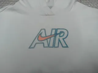 Felpa con Cappuccio Nike Air Crop Bianco