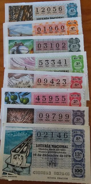 Lotería Nacional Billetes 1978