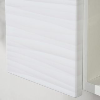 Mueble de Baño con Espejo, 2 Puertas y Estantes Regulables, Espejo de Baño Contenedor en Aglomerado y Vidrio, Diseño de Pared, 48X15X45 Cm, Blanco