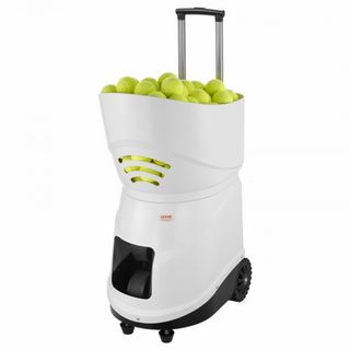 Máquina de Pelotas de Tenis, Lanzador de Pelotas de Tenis Automático y Portátil, Lanzador de Práctica de Tenis de 150 Pelotas, 5 Motores con Múltiples Modos de Ejercicio, Más de 2 Horas de Juego, ...