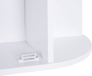 Specchio da bagno contenitore, armadio da bagno con specchio, porta centrale e ripiani in legno bianco (66 x 17 x 63 cm)