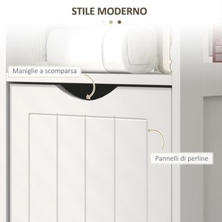 Mueble de Baño Con 3 Estantes Abiertos y 2 Cajones, Columna de Baño Ahorra Espacio en Madera, Armario para Comedor, Sala de Estar, Cocina, 30X30X141.2 Cm, Blanco