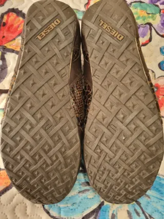 Zapatillas Diesel Talla 44 Marrón Piel Serpiente.