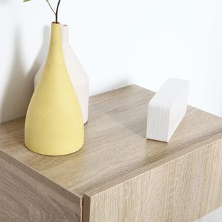 Set di 2 Comodini Sospesi per Camera da Letto, Comodini Moderni a Parete, in Legno, 40X30X15Cm