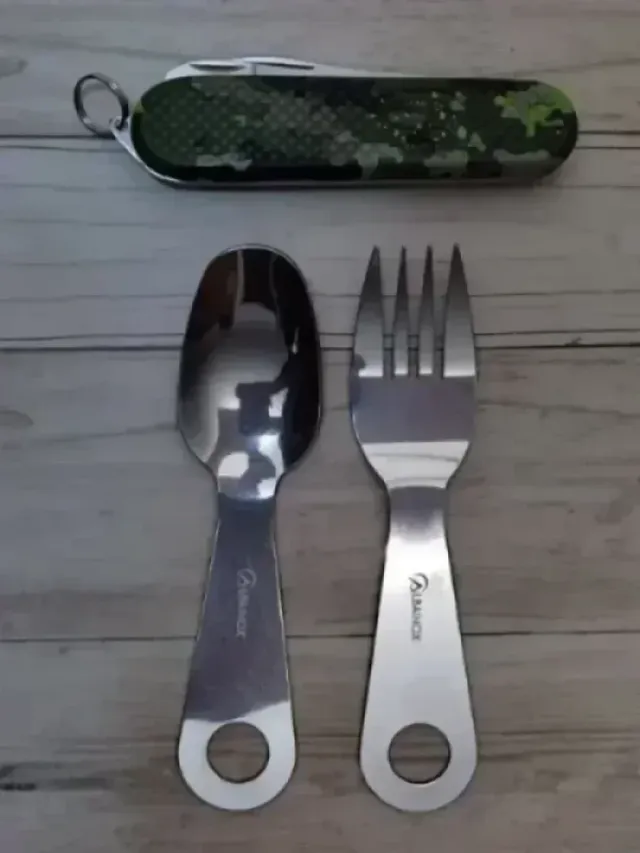 SET CUBIERTOS ALBAINOX MONTAÑA CAMPING CAMUFLAJE