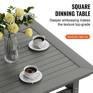 Conjunto de Comedor de Patio de 5 Piezas, Mesa y Sillas de Muebles de Exterior Cuadrados, Conjuntos de Muebles de Jardín para Todo Clima, Conjunto de Conversación Pequeño de HIPS para Césped, Terr...