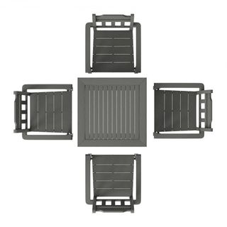 Conjunto de Comedor de Patio de 5 Piezas, Mesa y Sillas de Muebles de Exterior Cuadrados, Conjuntos de Muebles de Jardín para Todo Clima, Conjunto de Conversación Pequeño de HIPS para Césped, Terr...