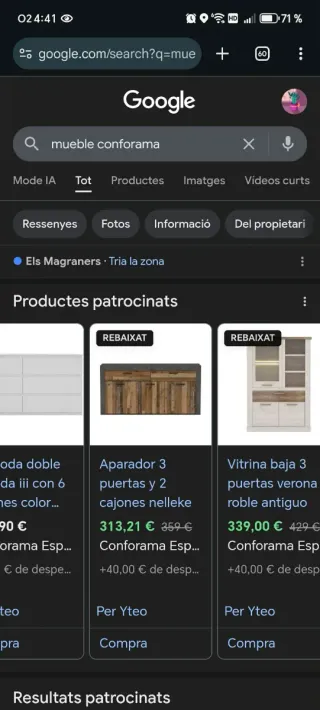 Mueble TV apparador Madera