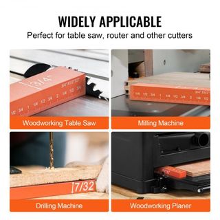 Bloques de Configuración de Herramientas de Carpintería, Set de 16 Piezas, Bloques de Medición de Altura de Precisión, con Marcaciones de Tamaño Grabadas a Láser y Estuche de Almacenamiento, Barra...