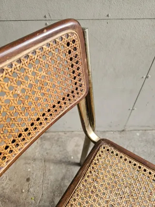 Sedia Arrben Vintage Italia in Rattan e Metallo