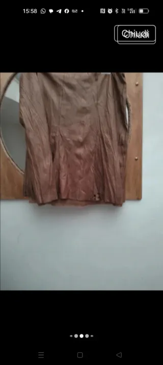 Gonna similpelle marrone