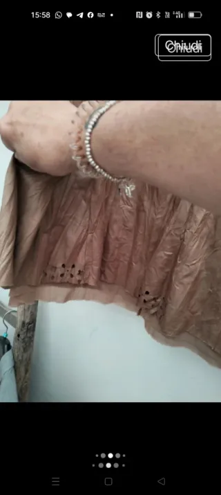 Gonna similpelle marrone