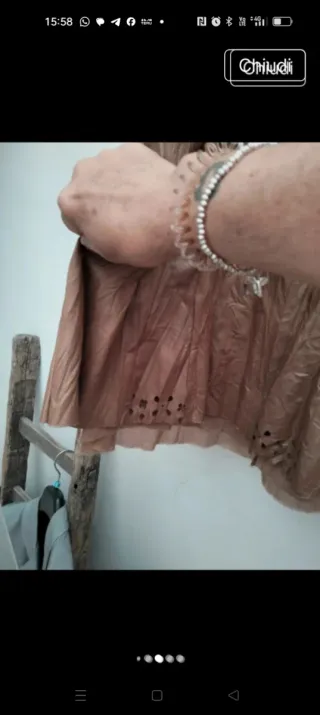 Gonna similpelle marrone