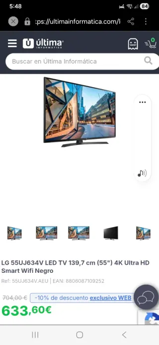 Smart TV LG 55 Negro/Morado