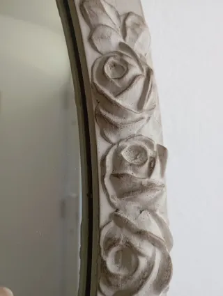 Espejo Ovalado Madera Antiguo