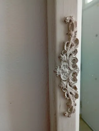 Espejo alargado rectangular antiguo beige