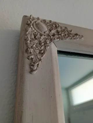 Espejo alargado rectangular antiguo beige