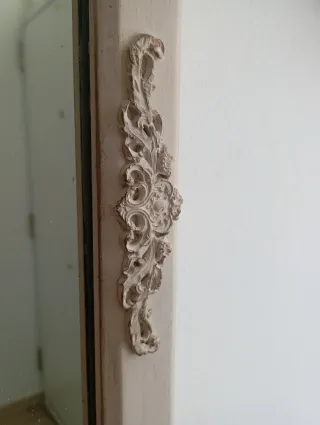 Espejo alargado rectangular antiguo beige