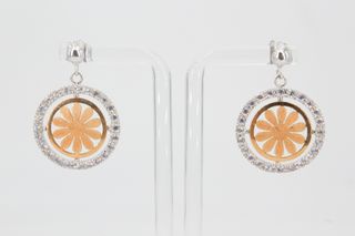 Pendiente De Oro Blanco De 18K.. Ref: 038-04-01608