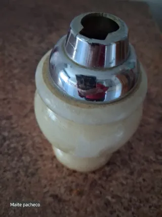 Accendino da tavolo in onice e metallo