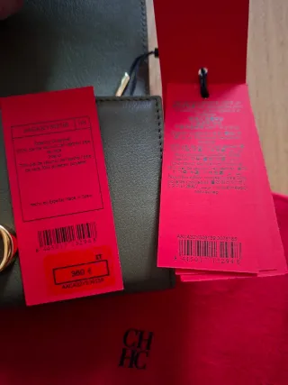 Cartera Carolina Herrera verde y dorada