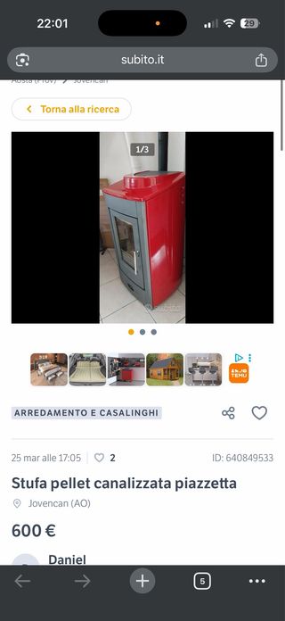 Stufa pellet canalizzata Piazzetta