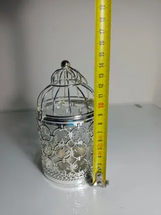 4 Portavelas metálicos labrados plata