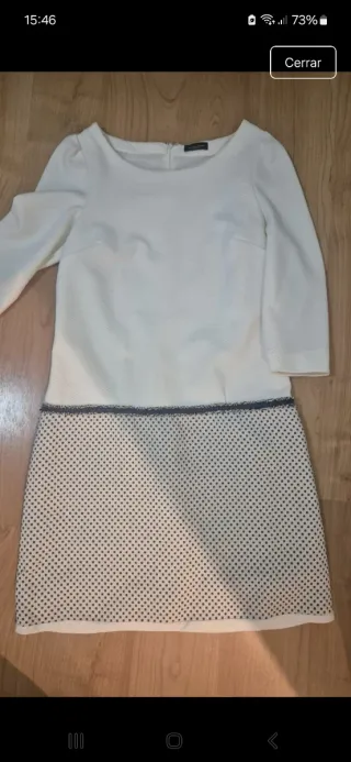 Vestido Javier Simorra Talla XL Blanco/Gris