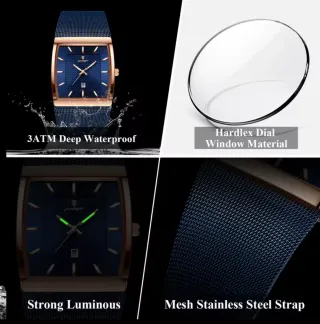 Reloj Poedagar Hombre Azul y Dorado