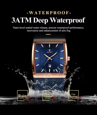 Reloj Poedagar Hombre Azul y Dorado