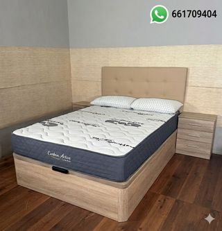 Canapé abatible blanco y  beige