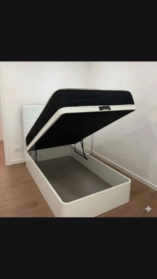 Canapé abatible blanco y  beige