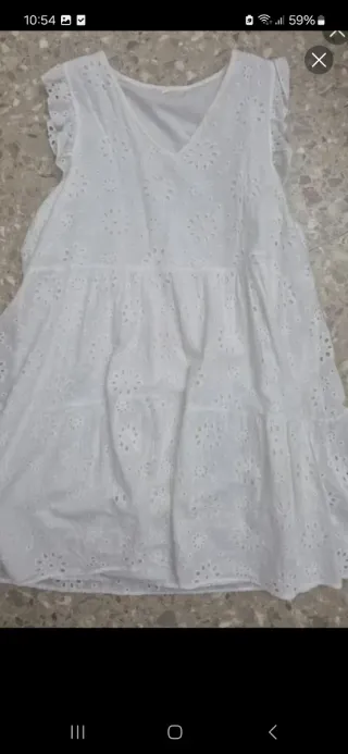 Vestido blanco verano ibicenco talla 40/42