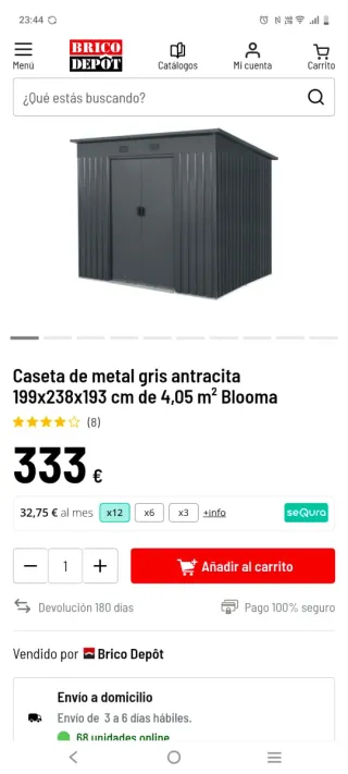 Caseta metálica gris buen estado