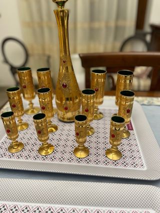 Splendido set liquore Murano oro e cristallo