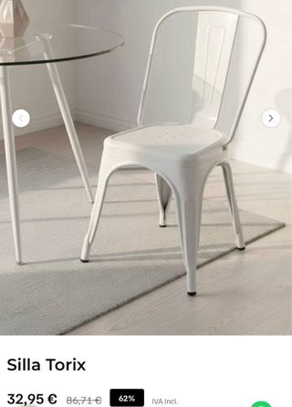 Mesa y 4 sillas metálicas blancas