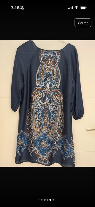 Vestido efecto seda estampado