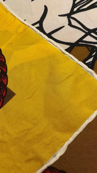 Foulard seta vintage Bayron fiori gialli