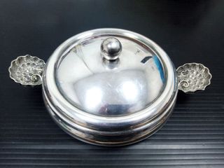 6 vassoietti argentati + 4 piatti in terracotta