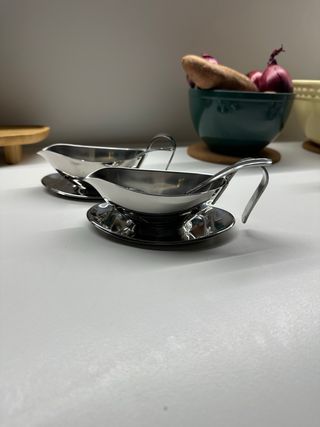 Juego de 2 salseras de acero inoxidable