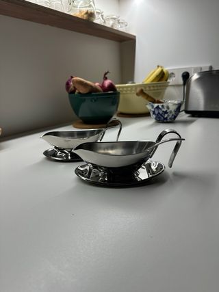 Juego de 2 salseras de acero inoxidable