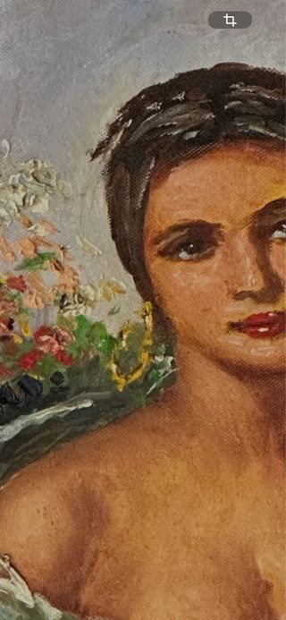 Quadro R. Carignani donna con fiori