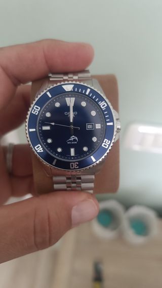 Reloj Casio MDV106 Marlin, Azul y Plateado